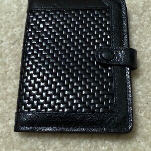 Wilson Black Woven Leather Credit Card Holder NWT